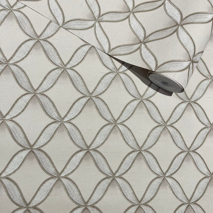 Skye Taupe & Gold Textured Metallic Quilted Effect Wallpaper Home Improvement