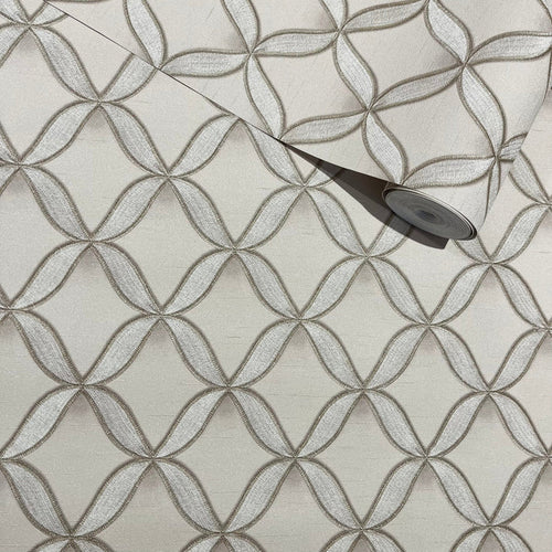 Skye Taupe & Gold Textured Metallic Quilted Effect Wallpaper Home Improvement