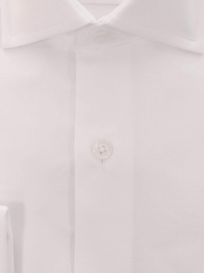 Christopher Lena Bestselling Items Slim Fit Solid White French Cuff Wrinkle Free 80's 2ply Cotton Dress Shirt