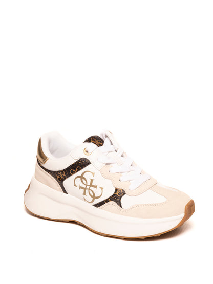 GUESS Sneaker lucky bianco/logo FLPLUC PEL12 LUCKEI-WHI/BR