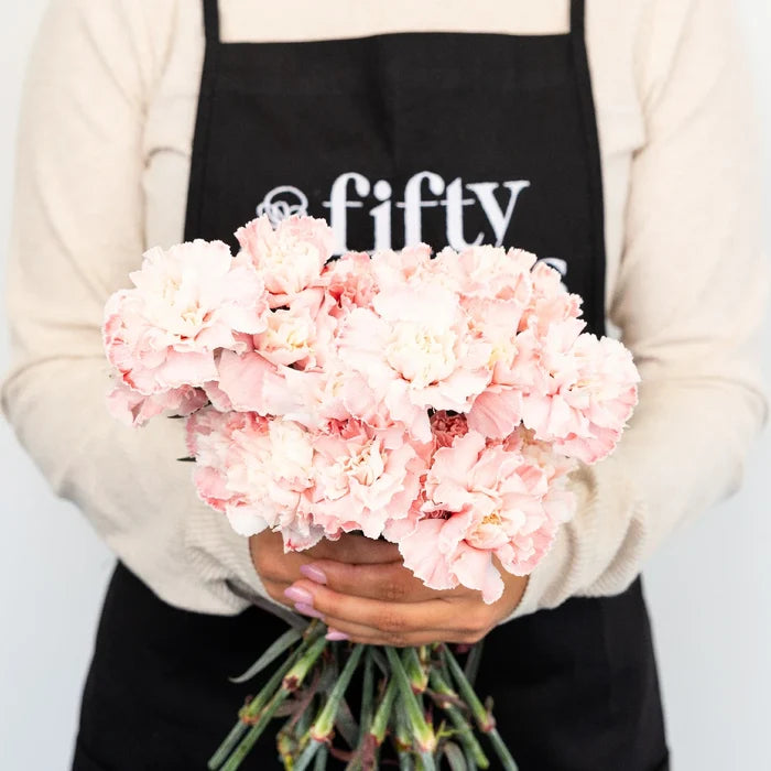 Red Dyed Carnation Flowers Apron - Image