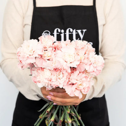 Red Dyed Carnation Flowers Apron - Image