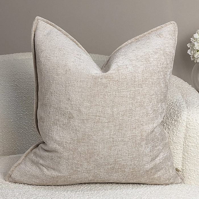 Souffle Cream Woven Cushion with Oxford Border - 50x50cm Textiles
