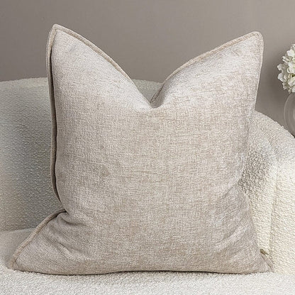 Souffle Cream Woven Cushion with Oxford Border - 50x50cm Textiles