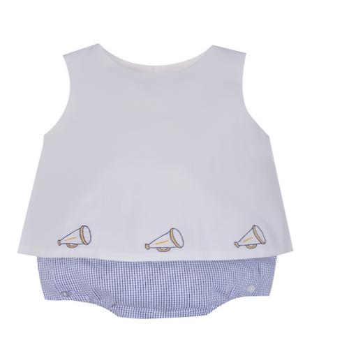 Southern Saturday Girl's Black/Gold Diaper Set