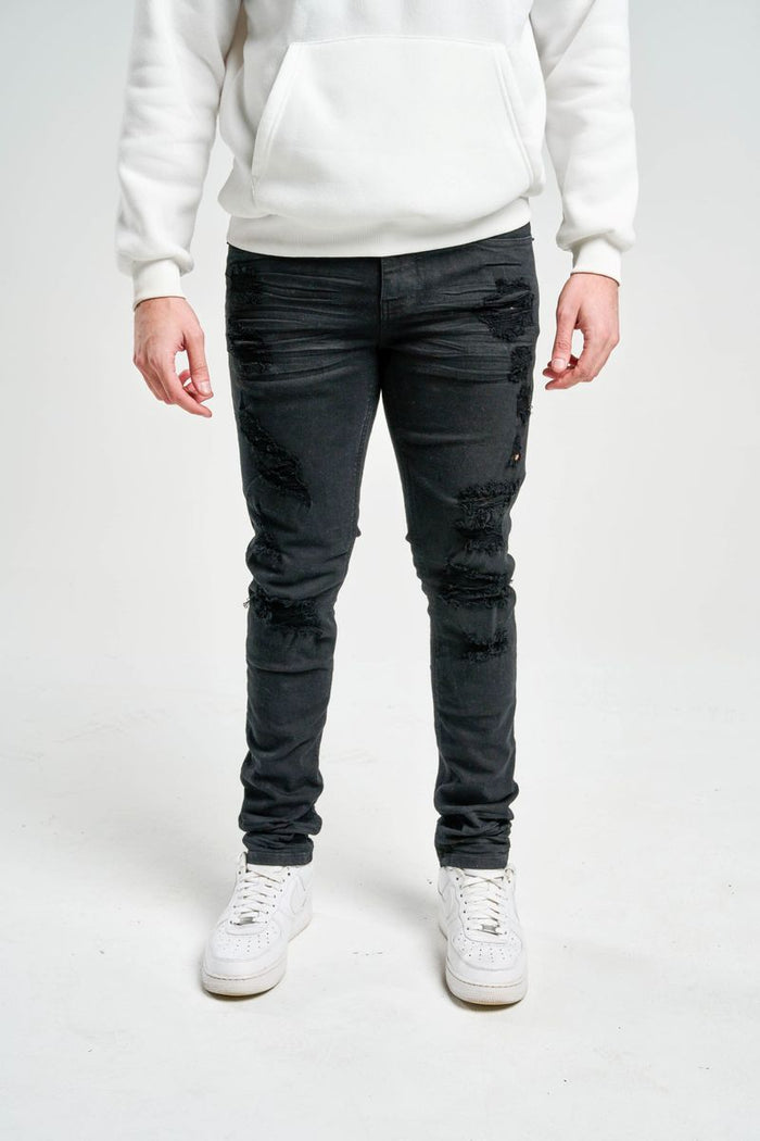 SPARK PREMIUM DENIM SLIM FIT JEANS - S4405 - JET BLACK