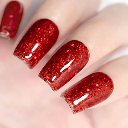 Sparkly Black & Red Gel Nail Polish | 15ml