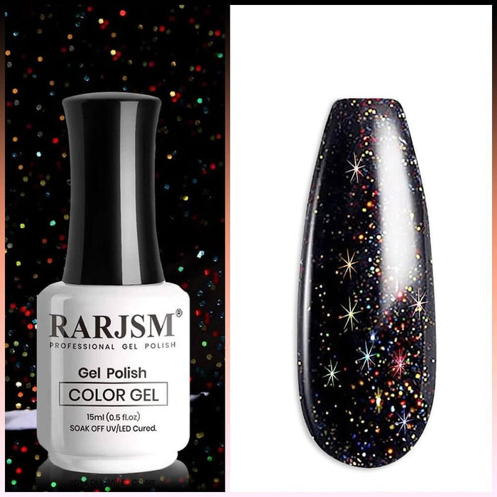 Sparkly Black & Red Gel Nail Polish | 15ml