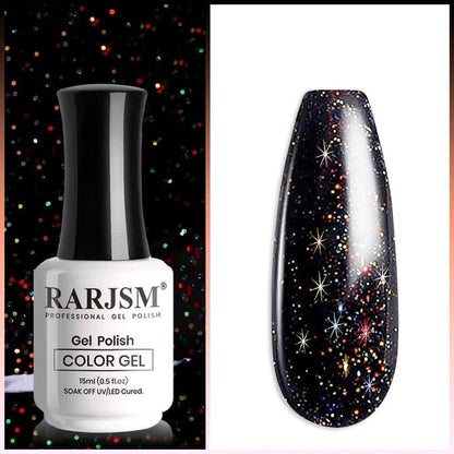 Sparkly Black & Red Gel Nail Polish | 15ml