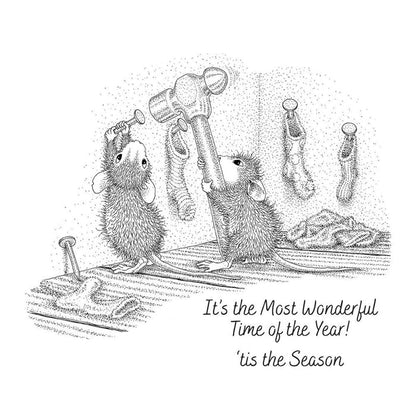 House Mouse - Cling Rubber Stamp - Merry Little Christmas. Merry Little Christmas Cling Rubber Stamp is part of the House-Mouse Holiday Friends Collection. Mudpie and Amanda are getting ready for Santas arrival by hanging stocks! Available at Embellish Away located in Bowmanville Ontario Canada.