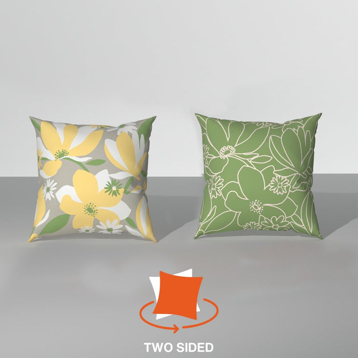 Spring|Cushion|Covers|with|Cushion|Fillers|Green-Grey|Set|of|5|Combo