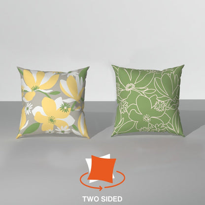 Spring|Cushion|Covers|with|Cushion|Fillers|Green-Grey|Set|of|5|Combo