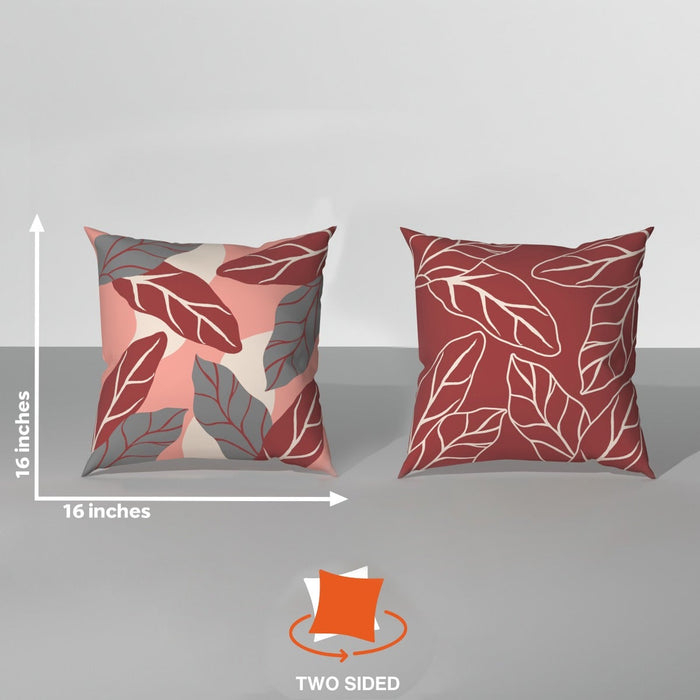 Spring|Cushion|Covers|with|Cushion|Fillers|Maroon-White|Set|of|5|Combo