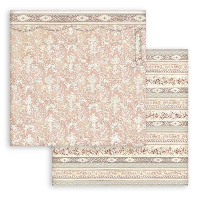 Stamperia - Backgrounds Double-Sided Paper Pad 8"X8" - 10/Pkg - You And Me - 10 Designs/1 Each. Available at Embellish Away located in Bowmanville Ontario Canada.