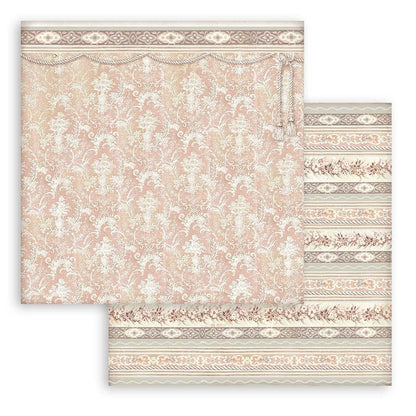 Stamperia - Backgrounds Double-Sided Paper Pad 8"X8" - 10/Pkg - You And Me - 10 Designs/1 Each. Available at Embellish Away located in Bowmanville Ontario Canada.