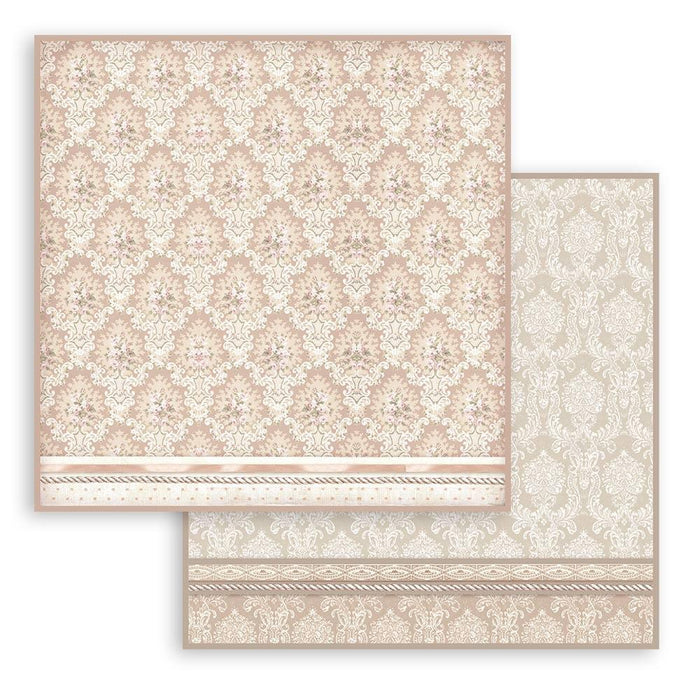 Stamperia - Backgrounds Double-Sided Paper Pad 8"X8" - 10/Pkg - You And Me - 10 Designs/1 Each. Available at Embellish Away located in Bowmanville Ontario Canada.