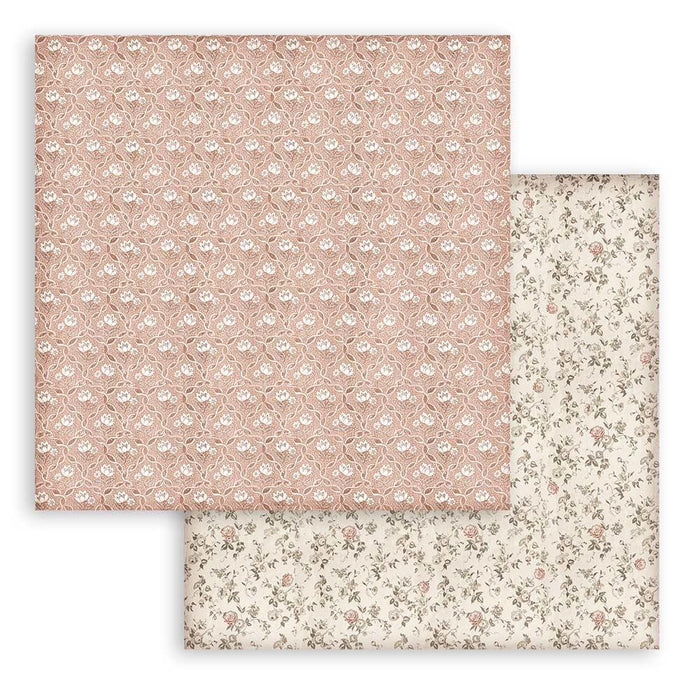 Stamperia - Backgrounds Double-Sided Paper Pad 8"X8" - 10/Pkg - You And Me - 10 Designs/1 Each. Available at Embellish Away located in Bowmanville Ontario Canada.