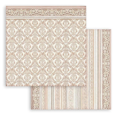 Stamperia - Backgrounds Double-Sided Paper Pad 8"X8" - 10/Pkg - You And Me - 10 Designs/1 Each. Available at Embellish Away located in Bowmanville Ontario Canada.