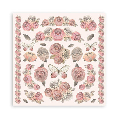 Stamperia - Double-Sided paper Pad 12"X12" - 10/Pkg - Shabby Rose. Available in a variety of designs, each sold separately. Contains ten sheets of 12x12 inch sheets of double sided paper, each with a different design. Acid free. Available at Embellish Away located in Bowmanville Ontario Canada.