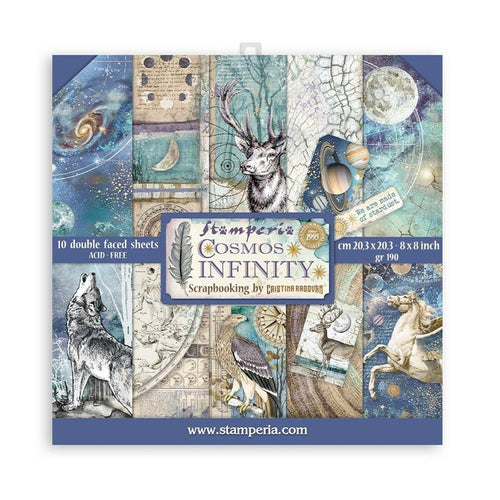 Stamperia - Double-Sided Paper Pad 8"X8" - 10/Pkg - Cosmos Infinity. This package includes 10 Designs/1 Each. Available at Embellish Away located in Bowmanville Ontario Canada.