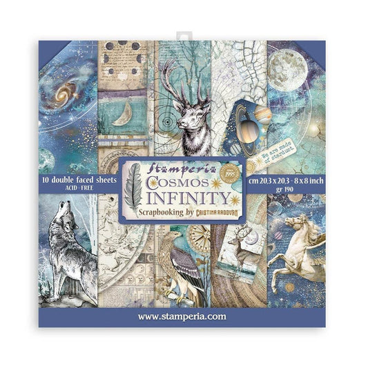 Stamperia - Double-Sided Paper Pad 8"X8" - 10/Pkg - Cosmos Infinity. This package includes 10 Designs/1 Each. Available at Embellish Away located in Bowmanville Ontario Canada.