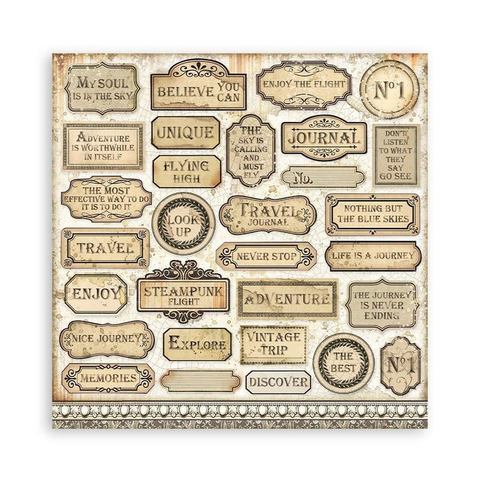 Stamperia - Double-Sided Paper Pad 8"X8" - 10/Pkg - Sir Vagabond Aviator - 10 Designs/1 Each. Available at Embellish Away located in Bowmanville Ontario Canada.