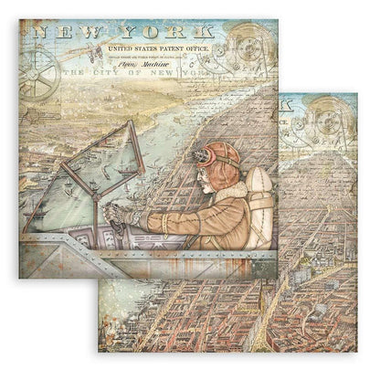 Stamperia - Double-Sided Paper Pad 8"X8" - 10/Pkg - Sir Vagabond Aviator - 10 Designs/1 Each. Available at Embellish Away located in Bowmanville Ontario Canada.