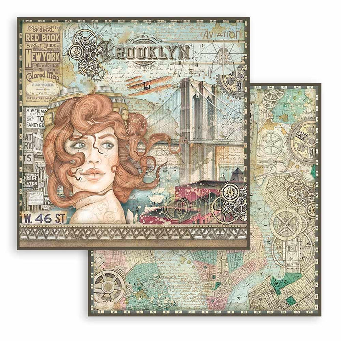 Stamperia - Double-Sided Paper Pad 8"X8" - 10/Pkg - Sir Vagabond Aviator - 10 Designs/1 Each. Available at Embellish Away located in Bowmanville Ontario Canada.