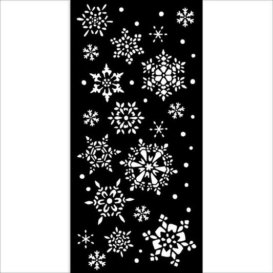 Stamperia - Stencil 4.72"X9.84" - Christmas Snowflakes. Available at Embellish Away located in Bowmanville Ontario Canada.