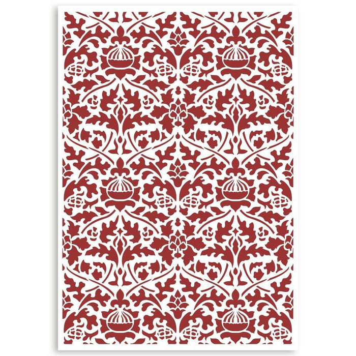 Stamperia - Stencil G - 8.27"X11.69" - Wallpaper Pattern - Casa Granada. Available at Embellish Away located in Bowmanville Ontario Canada.