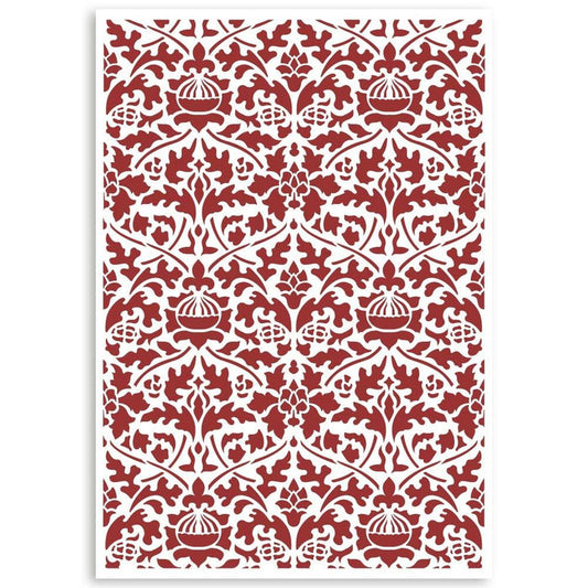 Stamperia - Stencil G - 8.27"X11.69" - Wallpaper Pattern - Casa Granada. Available at Embellish Away located in Bowmanville Ontario Canada.