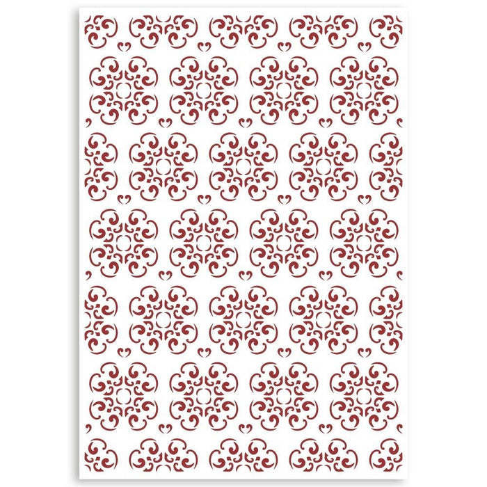 Stamperia - Stencil G - 8.27"X11.69" - Wallpaper Tiles - Casa Granada. Available at Embellish Away located in Bowmanville Ontario Canada.