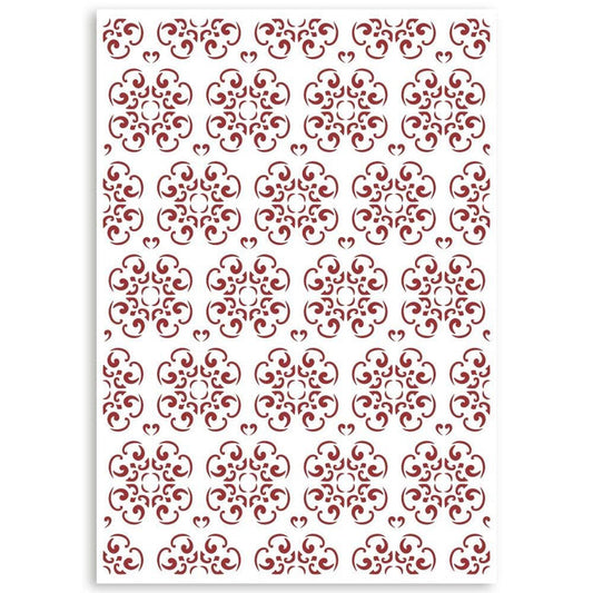 Stamperia - Stencil G - 8.27"X11.69" - Wallpaper Tiles - Casa Granada. Available at Embellish Away located in Bowmanville Ontario Canada.
