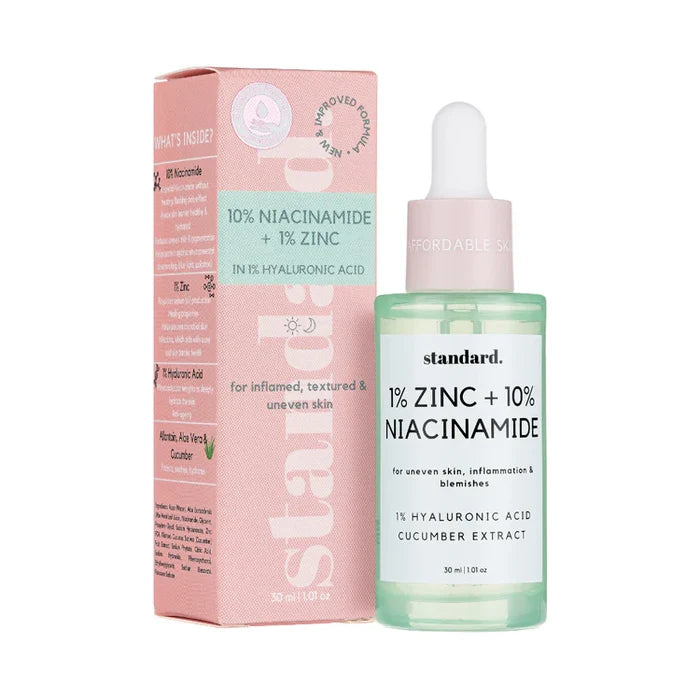 Standard Beauty - 10% Niacinamide Serum with 1% Zinc and Hyaluronic Acid