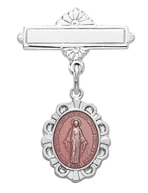 Sterling Pink Miraculous Baby Bar Pin