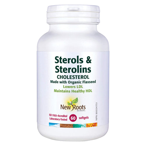 Bottle of New Roots Sterols &Sterolins Cholesterol 60 Softgels