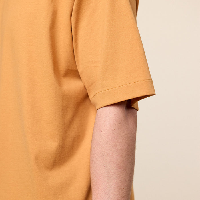 Still by Hand - Cotton Crew Neck T-Shirt - Dusty Orange