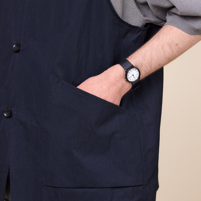 Still by Hand - Loop Button Vest - Ink Black
