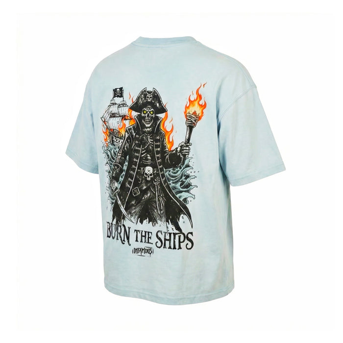STONE WASHED T-SHIRT - BURN THE SHIPS