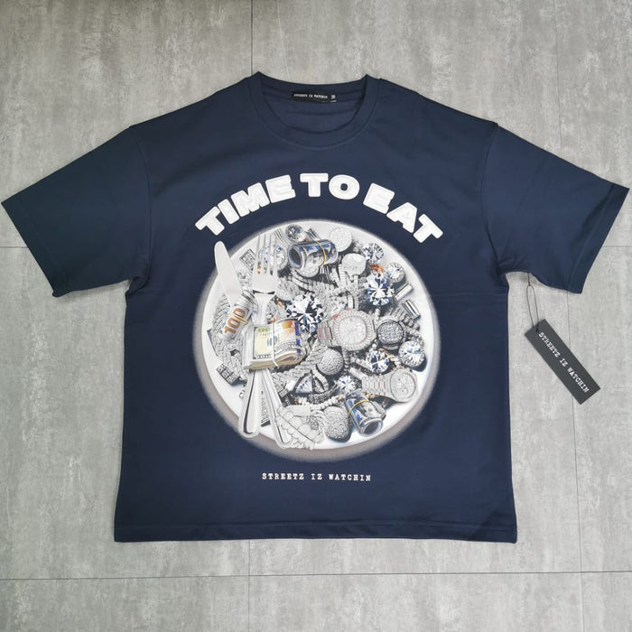 STREETZ IZ WATCHIN CROP (TIME TO EAT) - SWCR5139 - NAVY