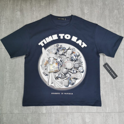 STREETZ IZ WATCHIN CROP (TIME TO EAT) - SWCR5139 - NAVY