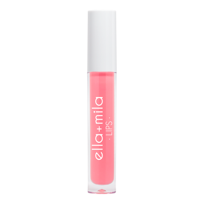Glossy Stripped coral pink lip gloss tube – ella+mila Lips