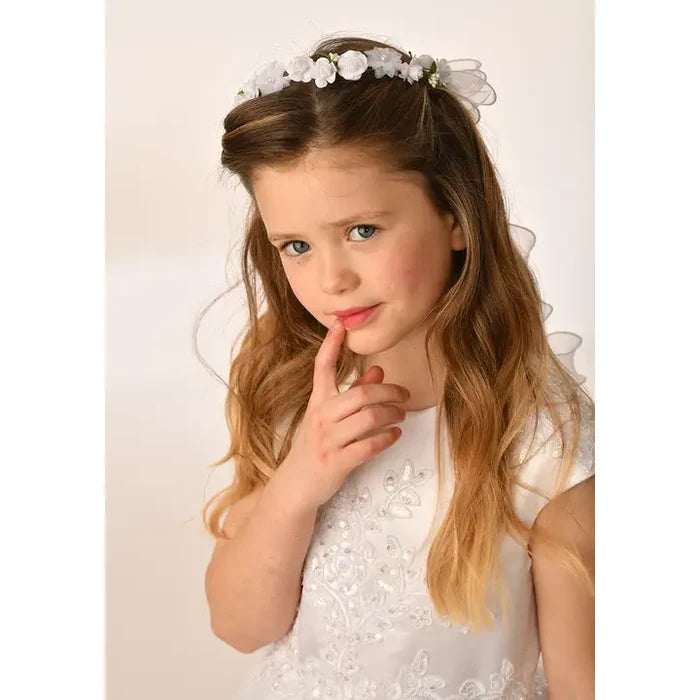 Sweetie Pie Headpiece w/Green Leaf & Flowers