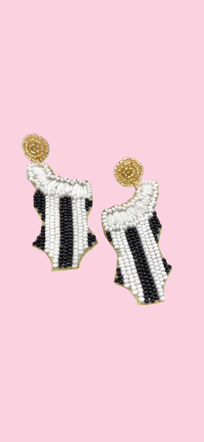 Camel Threads beaded earrings featuring colorful beads and intricate design, perfect for swimwear or summer outfits.