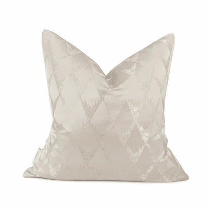 Tacoma Cream & Gold Geometric Metallic Feather Filled Cushion - 50x50cm