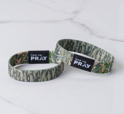 Tap To Pray® Wristbands - Forest & Tree Bark Camo