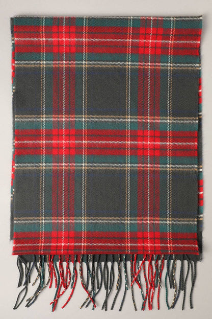 Fashion City tartan plaid muffler scarf with cozy, warm fabric in red and black checkered pattern, perfect for winter styling.
