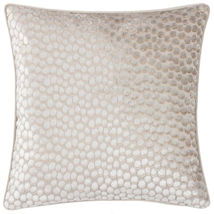 Teresina Cream Velvet Geometric Feather Filled Cushion - 45x45cm Textiles