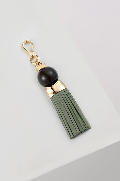 Thames Tassel Spearmint Green Beaded Charm