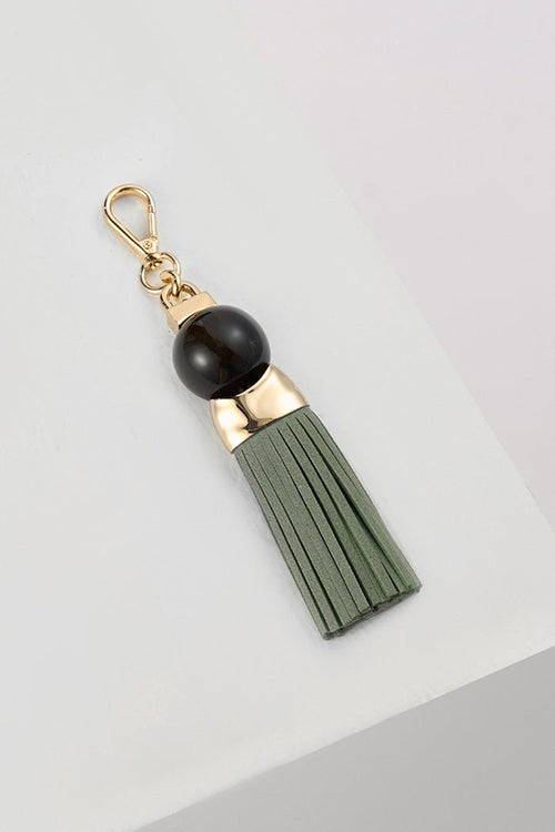 Thames Tassel Spearmint Green Beaded Charm